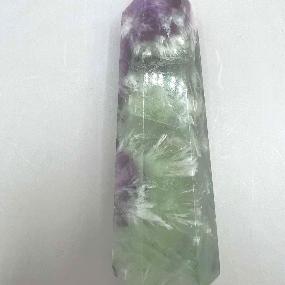 Snowflake/Feather Fluorite Point - Picture 5 of 9